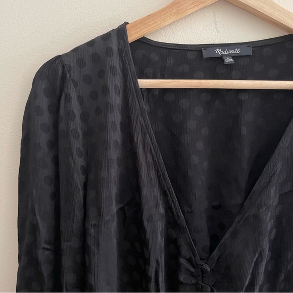 Madewell Smocked Sleeve Daylight Top in Woven Dot - Picture 6 of 11